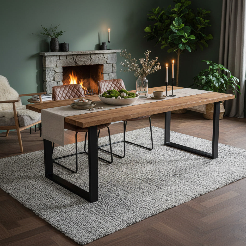 Narvik Matbord Ek/Svart 210cm