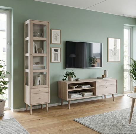 Nordik Mediabänk 120cm Vitoljad ek