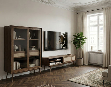 Raquel 160 cm Glas Skåp Rökt ek