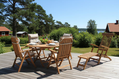 Rimini Matgrupp 100 cm ink Positionsstolar Teak