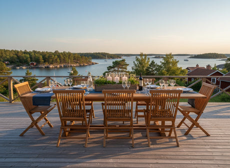 Rimini Matgrupp ink 4 st Fällstolar Teak