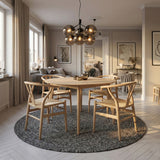 Sagene Matbord 110 cm Vitpigmenterad Ek