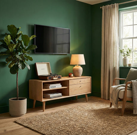 Scandi Mediabänk 120 cm Oljad ek