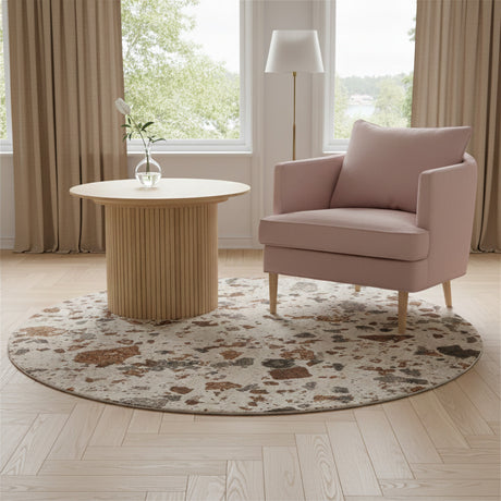 Scarlett Sidobord Ø60cm Vitpigmenterad Ek