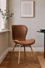 Sedan Matstol PU retro Konjak/Ek