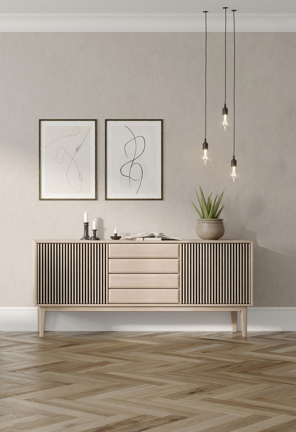 Broholm Sideboard Lameller Vitoljad Ek