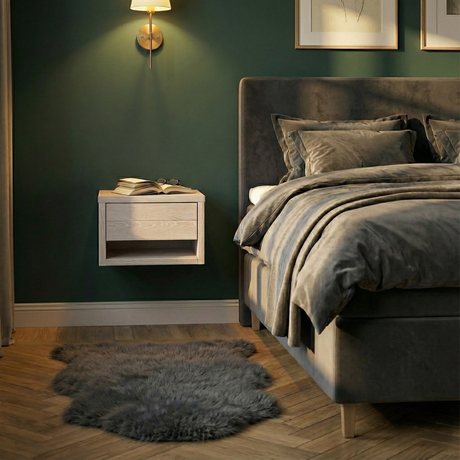 Trace Sängbord Vägghängd Vitoljad ek