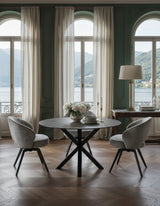 Verdun Matbord Rund 119 cm Svart Keramik