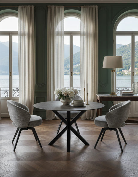 Verdun Matbord Rund 119 cm Svart Keramik