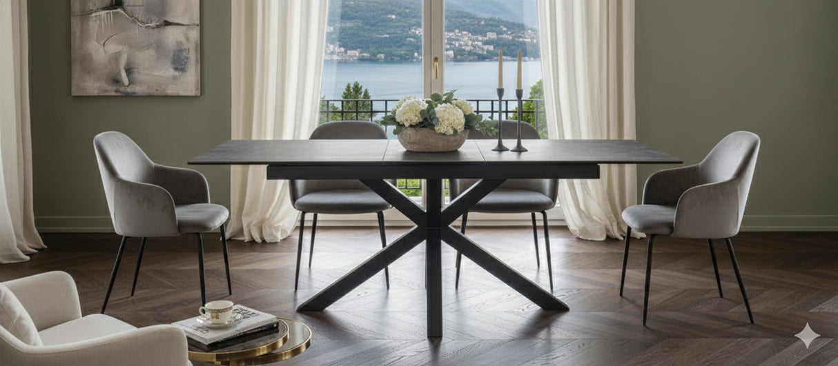 Verdun Matbord 100x200-240 cm Svart Fairbanks