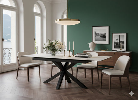 Verdun Matbord 100x200-240 cm Vitt Akranes