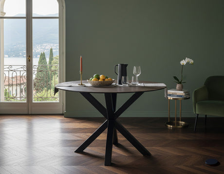 Verdun Matbord Rund 119 cm Rostbrun Keramik