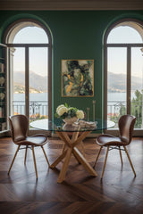 Verdun Matbord Rund 119 cm Glas/Ek