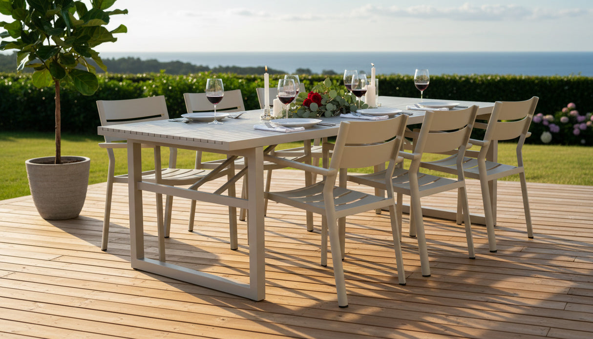 Vevi Matgrupp 230x95 cm ink 6st Delia Karmstolar Khaki