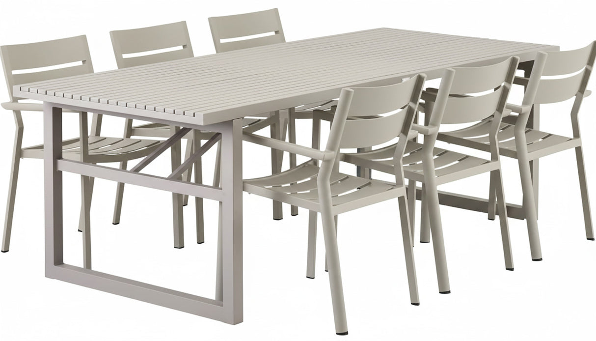 Vevi Matgrupp 230x95 cm ink 6st Delia Karmstolar Khaki