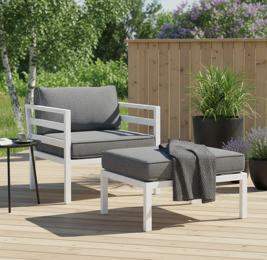 Weldon Fåtölj Vit/Grå