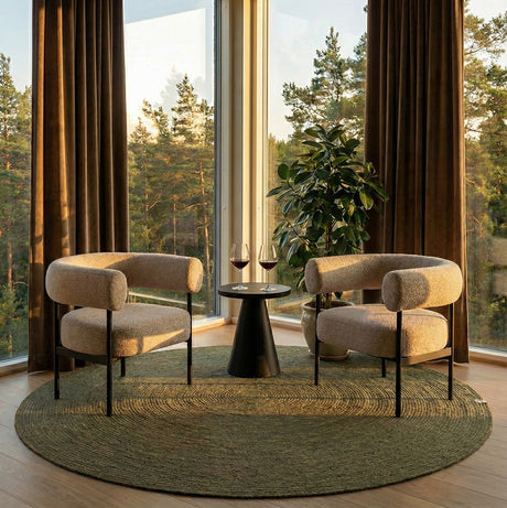 Merino Rund Matta Mörkgrön