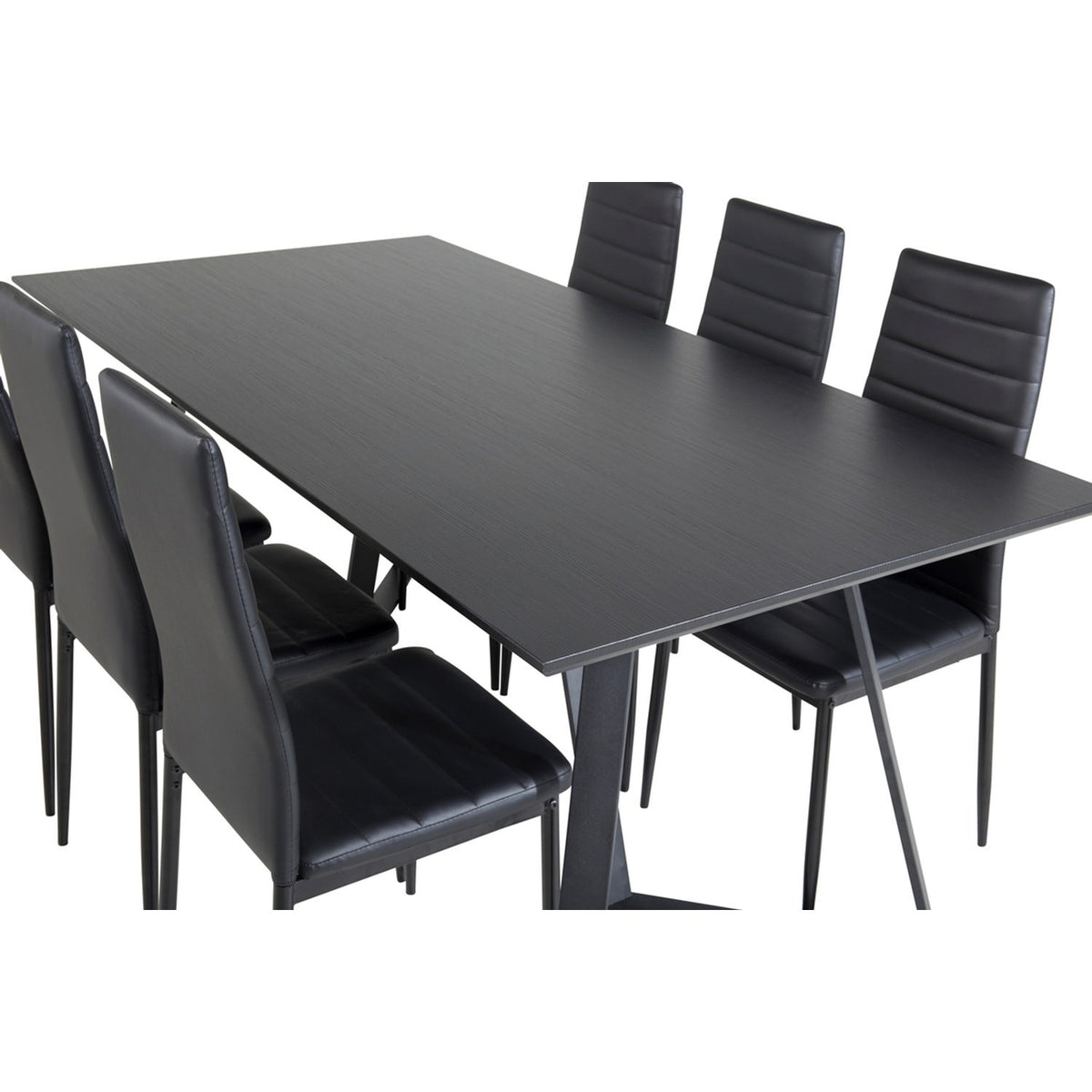 Marina, Slim Rektangulär matgrupp Svart, Svart, 180 x 90