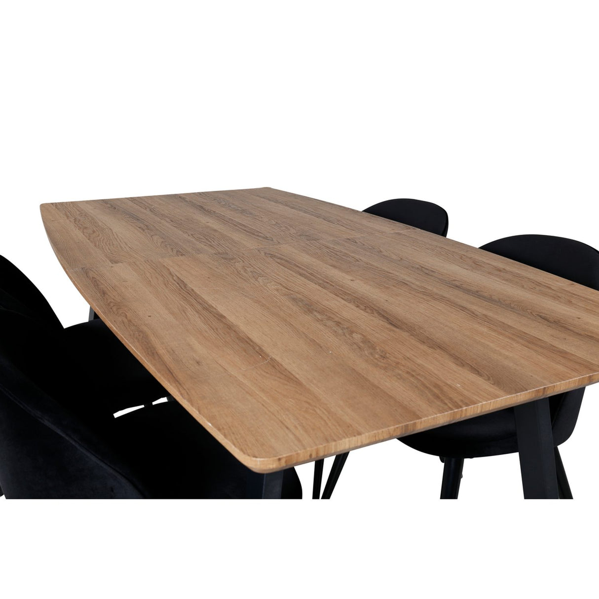 Inca, Velvet Rektangulär matgrupp Svart, Svart,Natur, 160 x 85