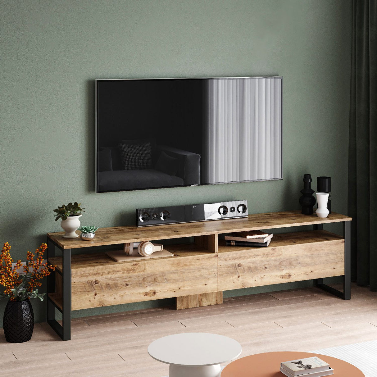 Uppsala TV (180 x 56 x 35,5 cm) Atlantisk furu TV-enhet