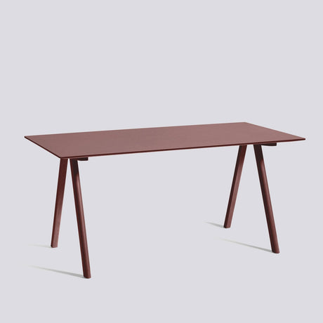 CPH 10 L160 × B80 × H74 cm Skrivbord Burgundy – linoleum, Bordeaux – massiv ek med vattenbaserad lack