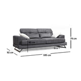 Casablanca 2-sits (185 x 92 x 79 cm) Antracit 2-sitssoffa