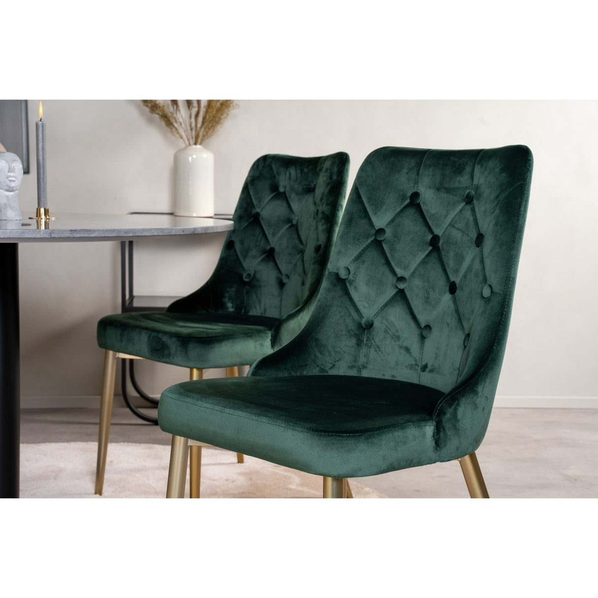 Estelle, Velvet Deluxe Rund matgrupp Svart