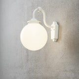 Arcturus E27 Ner Mattvit/Opal Vägglampa Ute
