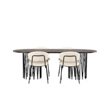 Stone, Chico Oval matgrupp Vit, Svart, mocka, 220 x 100