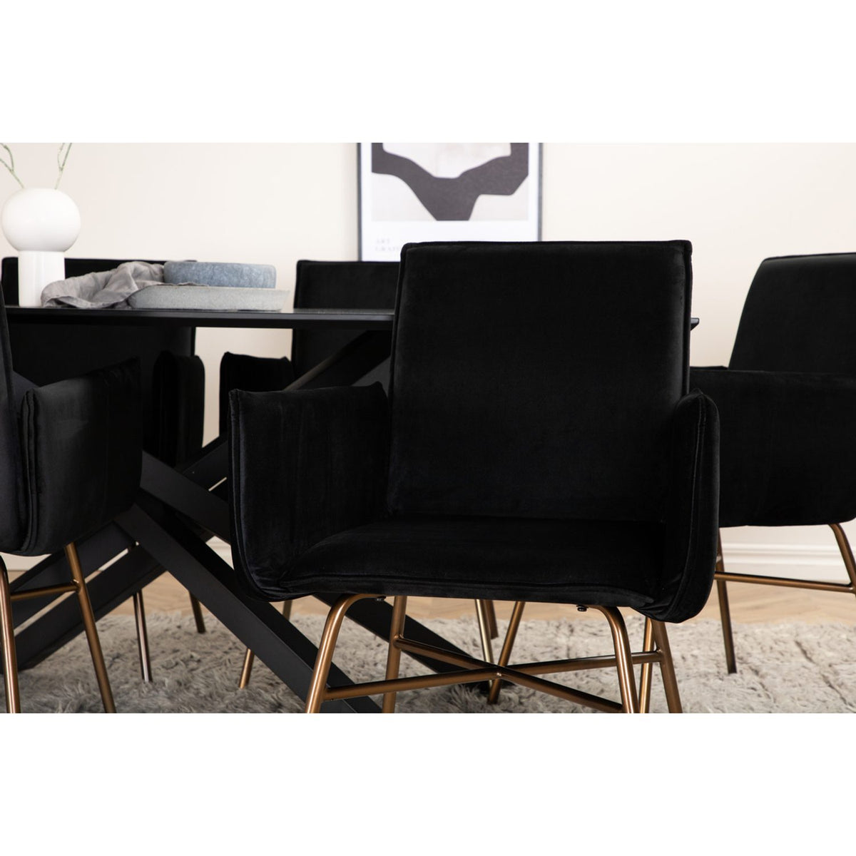 Piazza, Petra Rektangulär matgrupp Svart