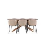 Piazza, Evelina Rektangulär matgrupp Beige,Svart, Mocca, 180 x 90