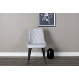Velvet Deluxe Matstol Svart,Ljusgrå, Polyester, 66 x 89 x 50