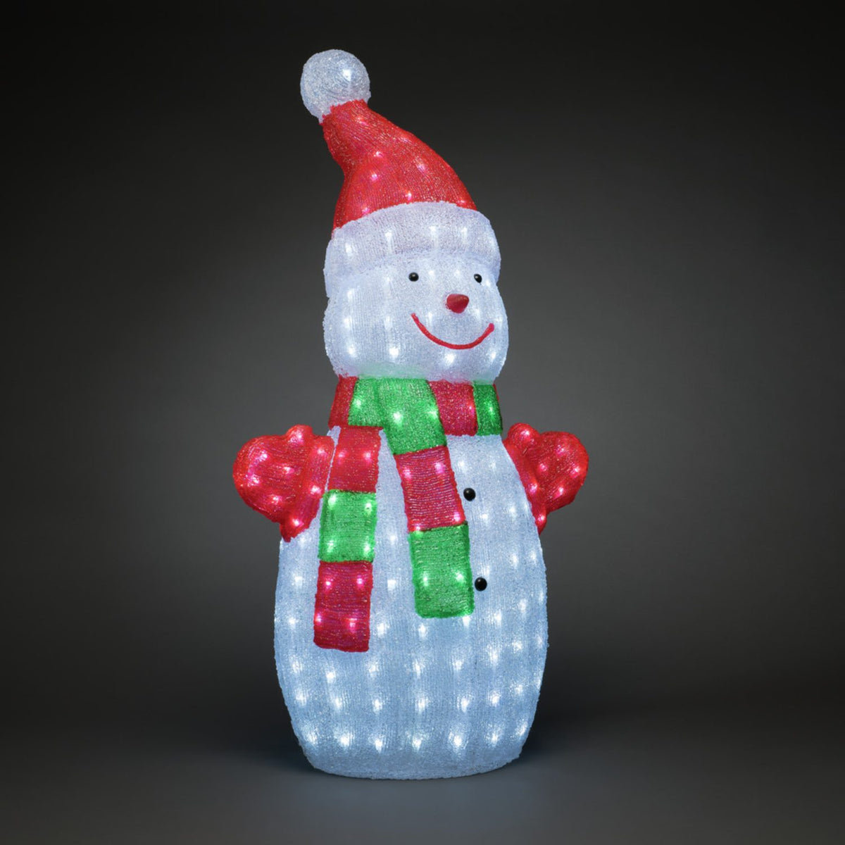 Snögubbe akryl 90cm 200 LED Ljusdekoration Ute