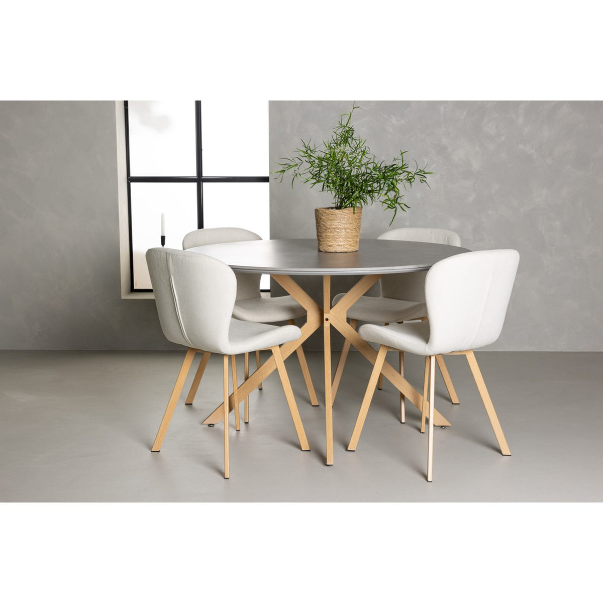 Piazza, Lilja Rund matgrupp Beige, Natur, Grå, ⌀120
