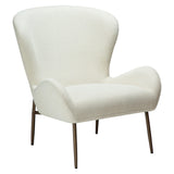 Glam Loungefåtölj Bone White, Antique Brass, 85 cm