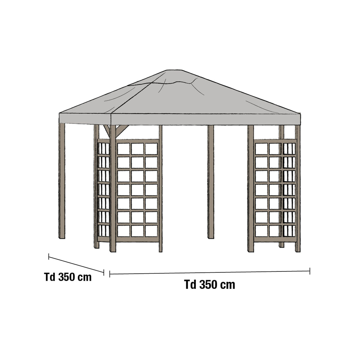 Paviljongtak till Hov Grå, 350 cm