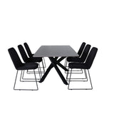 Piazza, Muce Rektangulär matgrupp Svart, Svart, mörkgrå, 180 x 90