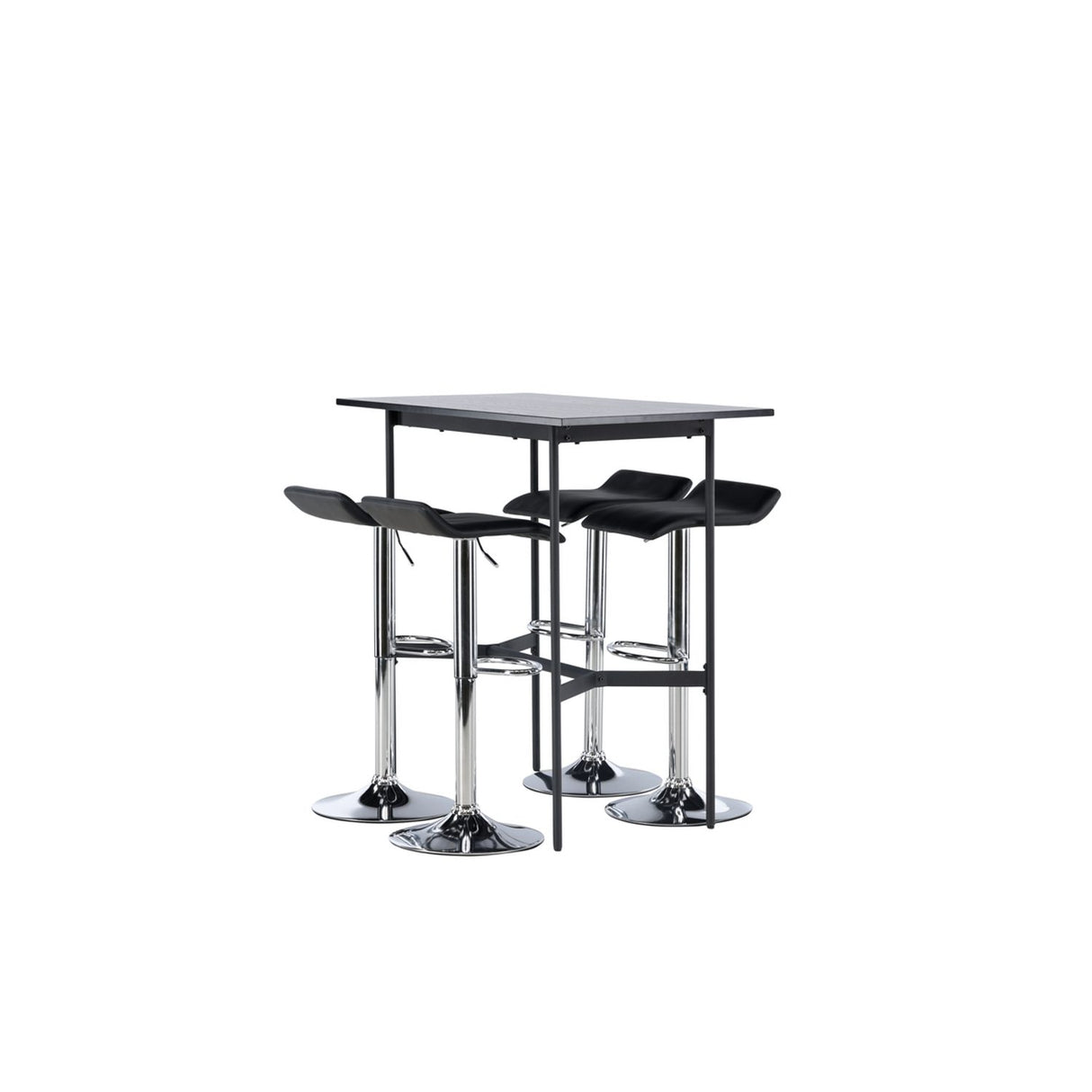 Rax, Jonna Rektangulär matgrupp Svart,Silver, Svart, 120 x 60