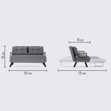 Apia 2-sits (25 x 134 x 121 cm) 2-sits bäddsoffa Creme