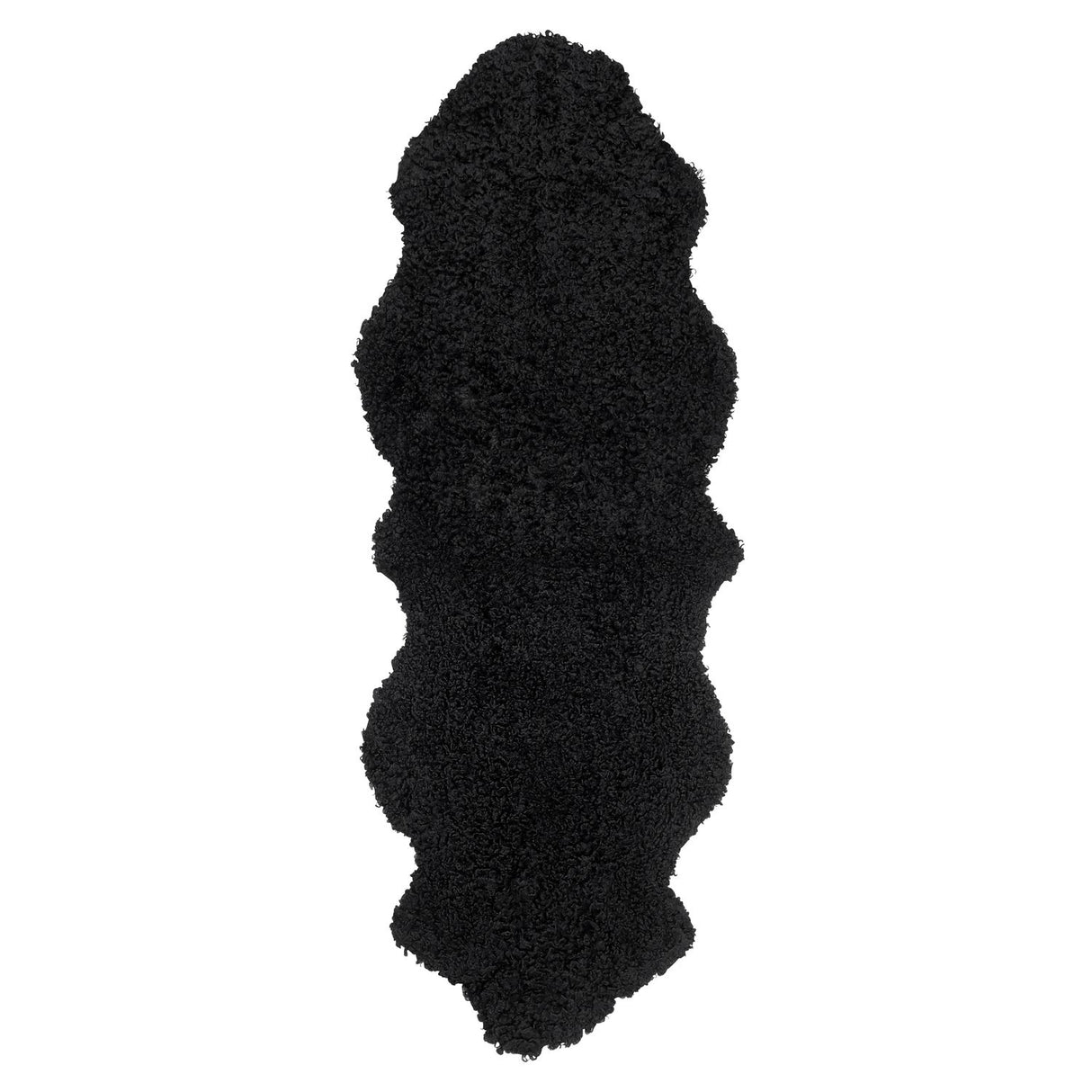 Curly Dubbel Fårskinn Fäll Black