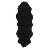 Curly Dubbel Fårskinn Fäll Black
