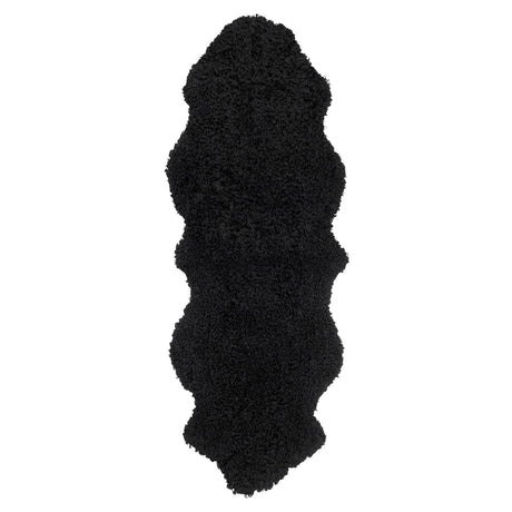 Curly Dubbel Fårskinn Fäll Black