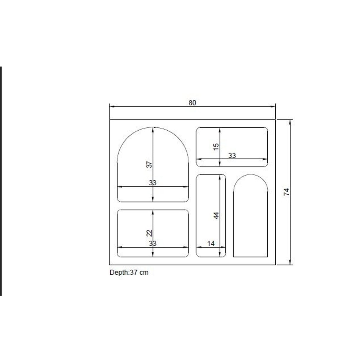 Suva (80 x 74 x 37 cm) Konsolbord Vit