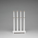 4 Ljus Trä 50 cm Elljusstake Vit