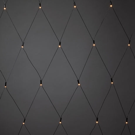 Nät Frostad LED Svart kabel 24V/IP44 Ljusslinga Ute 2x2m, Amber