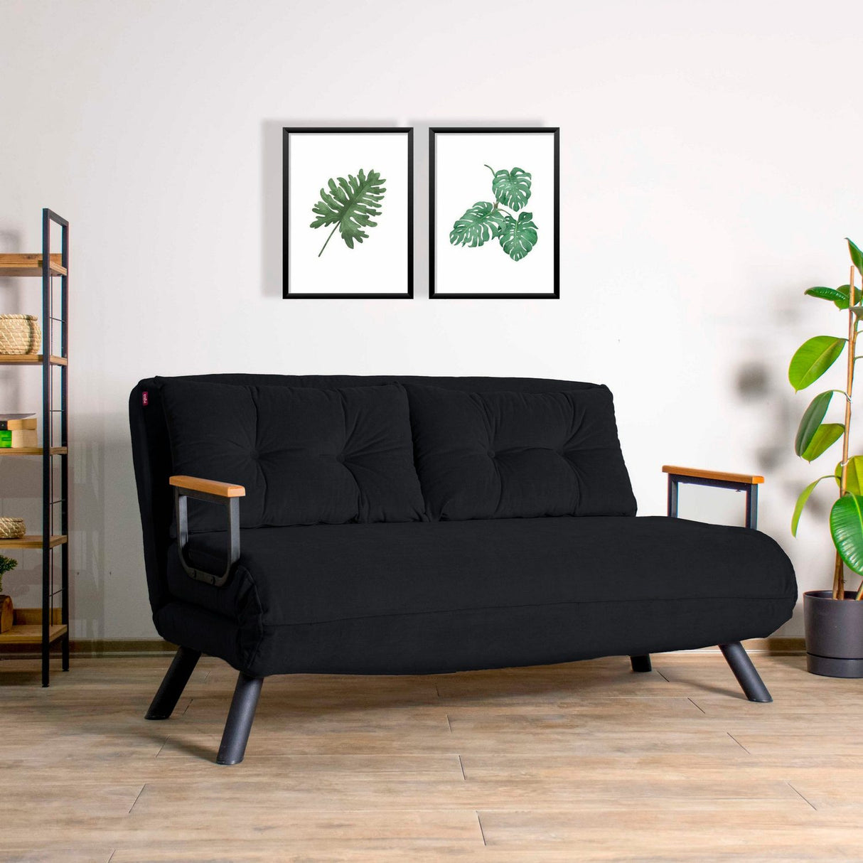 Apia 2-sits (25 x 134 x 121 cm) 2-sits bäddsoffa Svart
