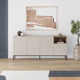 Helsingfors 180 (180 x 80 x 41,8 cm) Konsolbord Sandsten naturlig ek svart
