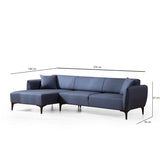 Belissimo (140-270 x 95 x 67 cm) Hörnsoffa Blå, Vänster