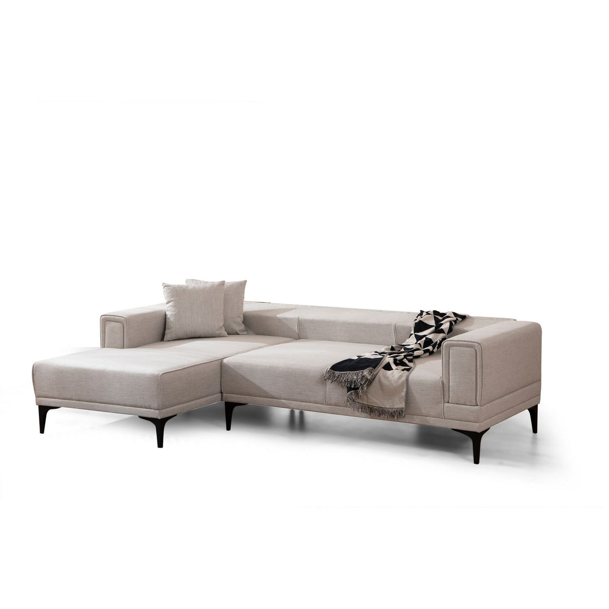 Hanoi (250-140 x 85 x 77 cm) Hörnsoffa-bäddsoffa Ecru, Vänster