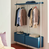 Pier System 1002 2 sektioner 162 × 34 × 209 cm Hyllsystem PS White, Klaranodiserad aluminium